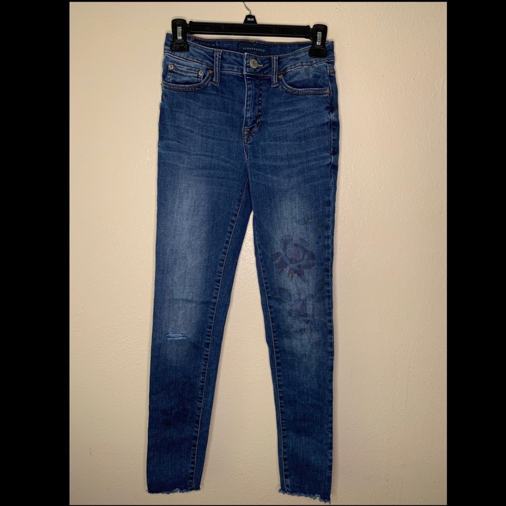 Aeropostale Boho Floral Skinny Jeans